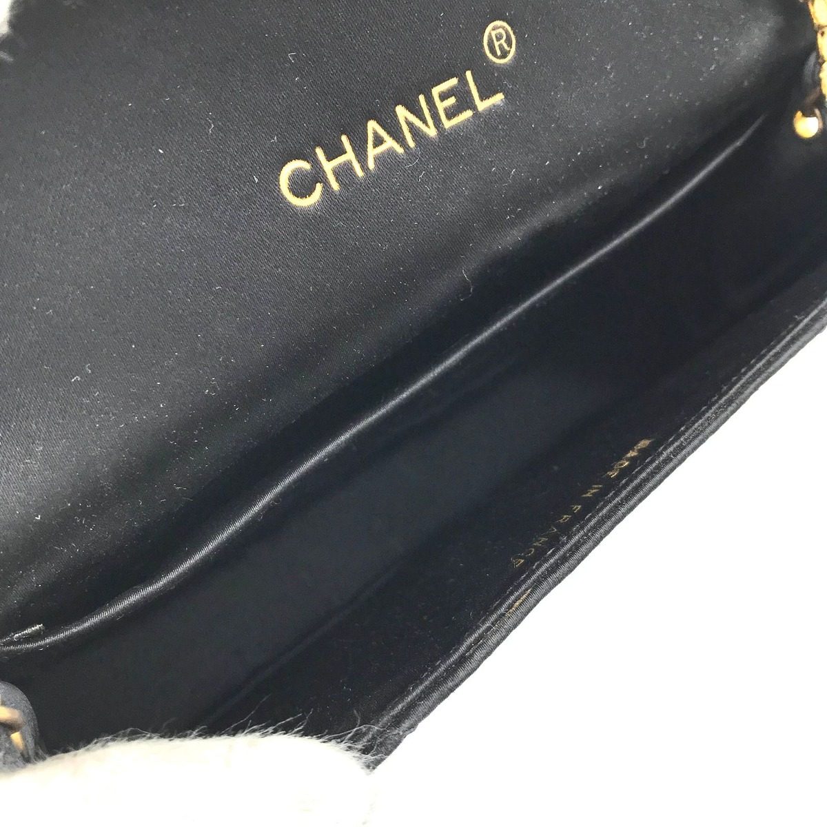 Chanel Gripois Satin Chain Shoulder Bag Black — view 8