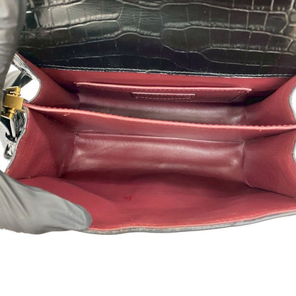 Saint Laurent Paris Cassandra YSL Logo Leather 2-Way Shoulder Bag Handbag Black