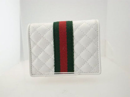 Gucci Double Authenticity Card Case Mini Wallet 536453 White Pawnbroker