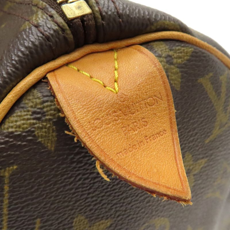 Louis Vuitton Handbag Speedy 30 Monogram Canvas Monogram Gold Hardware Brown