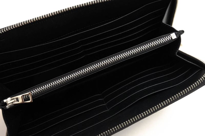 Loewe Long Wallet Women Leather Genuine Black C525t12x01 Linen Zip Around