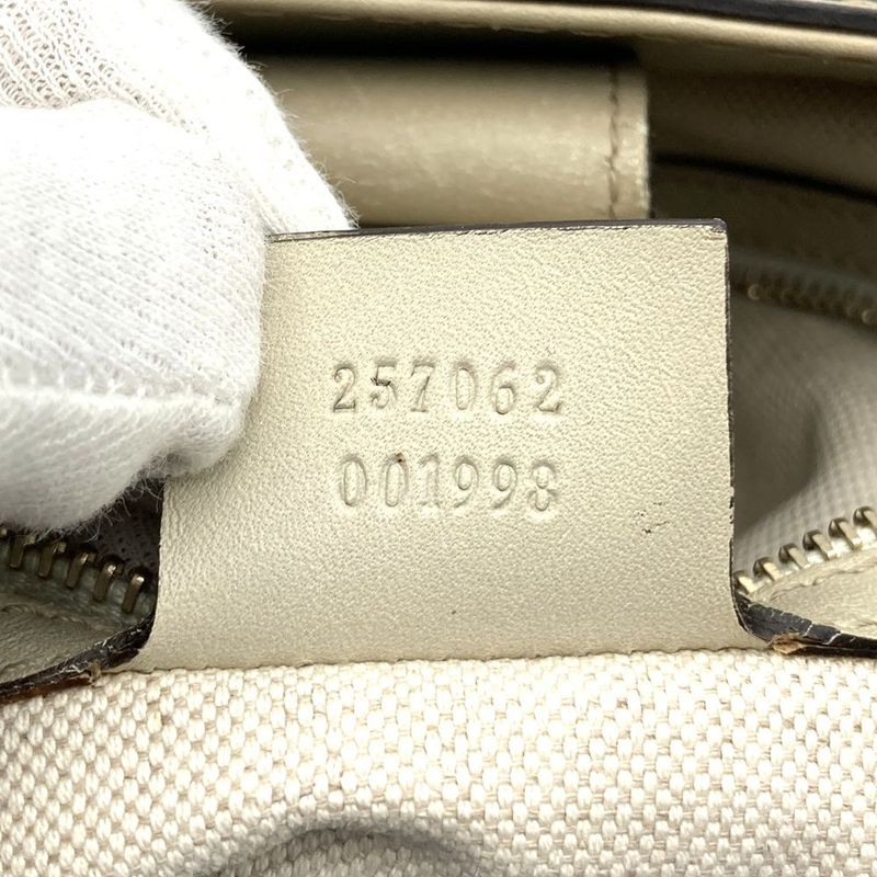 Gucci 257062 Tote Bag Beige GG Canvas Sherry Line Ladies Men Fashion Vintage
