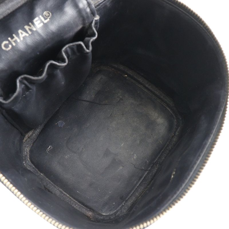 Chanel Vanity Coco Mark Handbag Caviar Skin Black Ladies Handbag