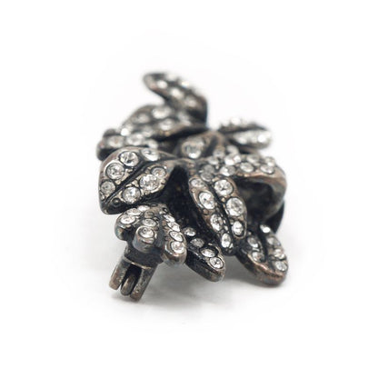 Saint Laurent Pin Brooch Rhinestone Approx 5.8g Black Accessories Box