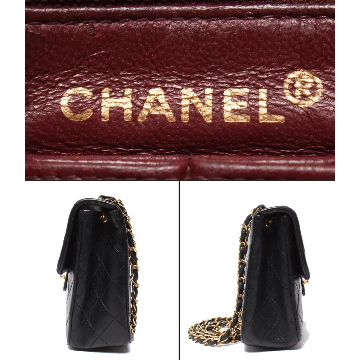 Chanel Chain Shoulder Bag Gold Single Flap Lambskin — view 4