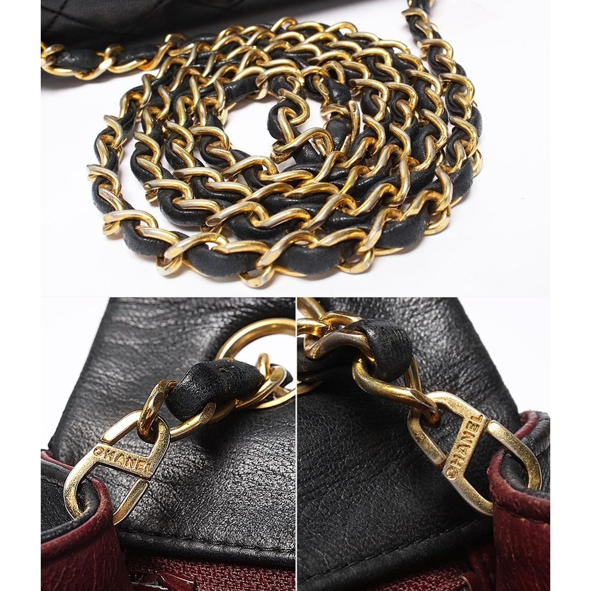 Chanel Chain Shoulder Bag Gold Single Flap Lambskin — view 9