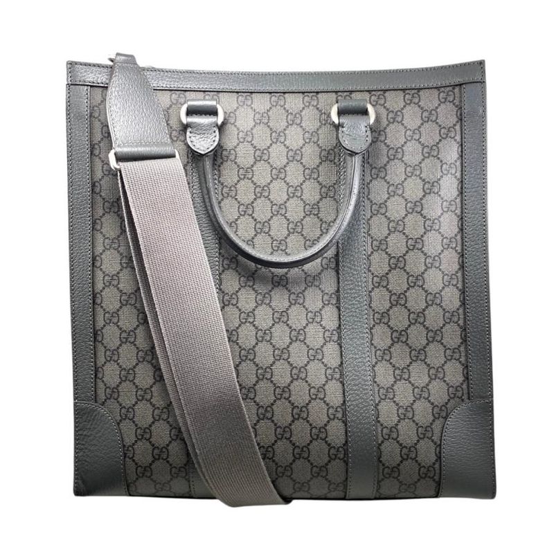 Gucci Tote Bag Ophidia Medium 731793 GG Supreme Grey Silver Hardware Gucci