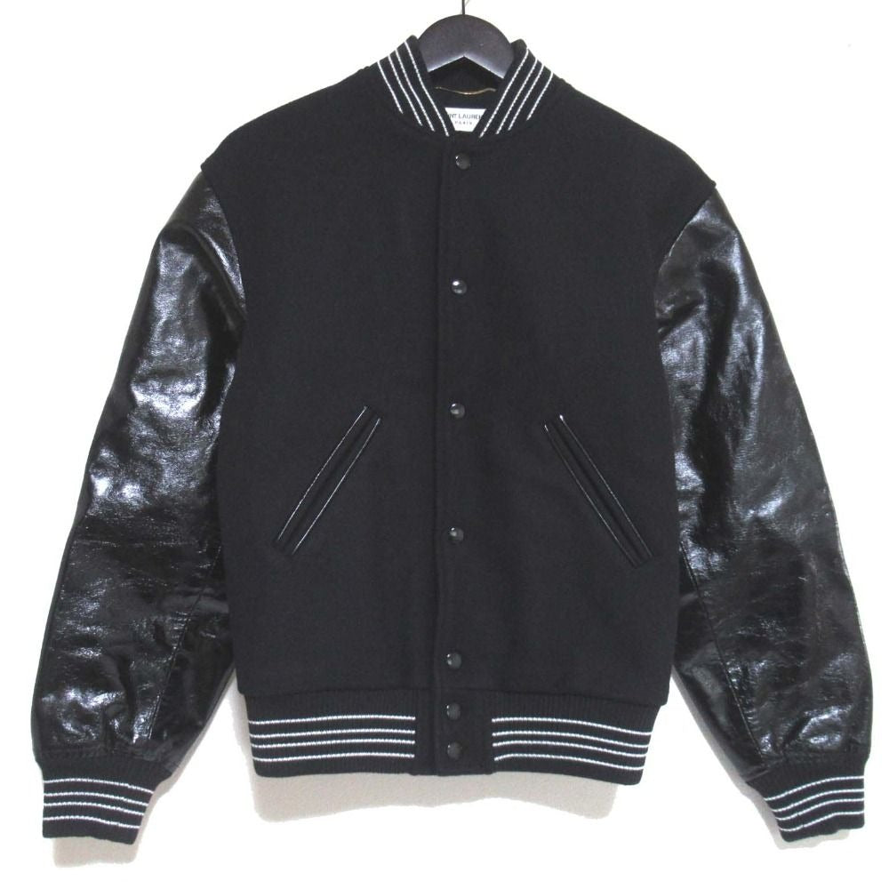 Saint Laurent Paris Teddy Jacket Varsity Padded Stadium Jean