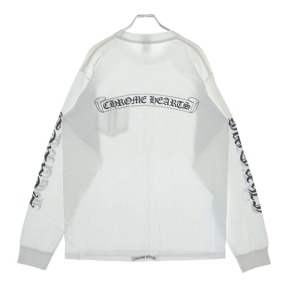 Chrome Hearts Vintage CH Scroll Logo L S Tee Arm Print Long Sleeve T-Shirt White