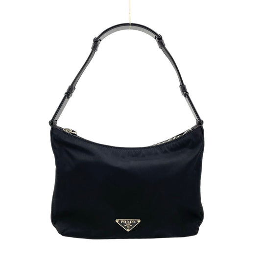 Prada One Handle Nylon Black Handbag Silver