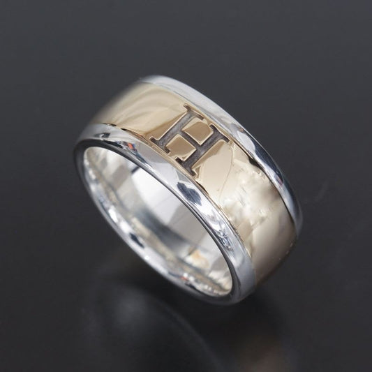 Hermes H Logo Ring No 8 18K SV 925 Special Price Inner Box E1736