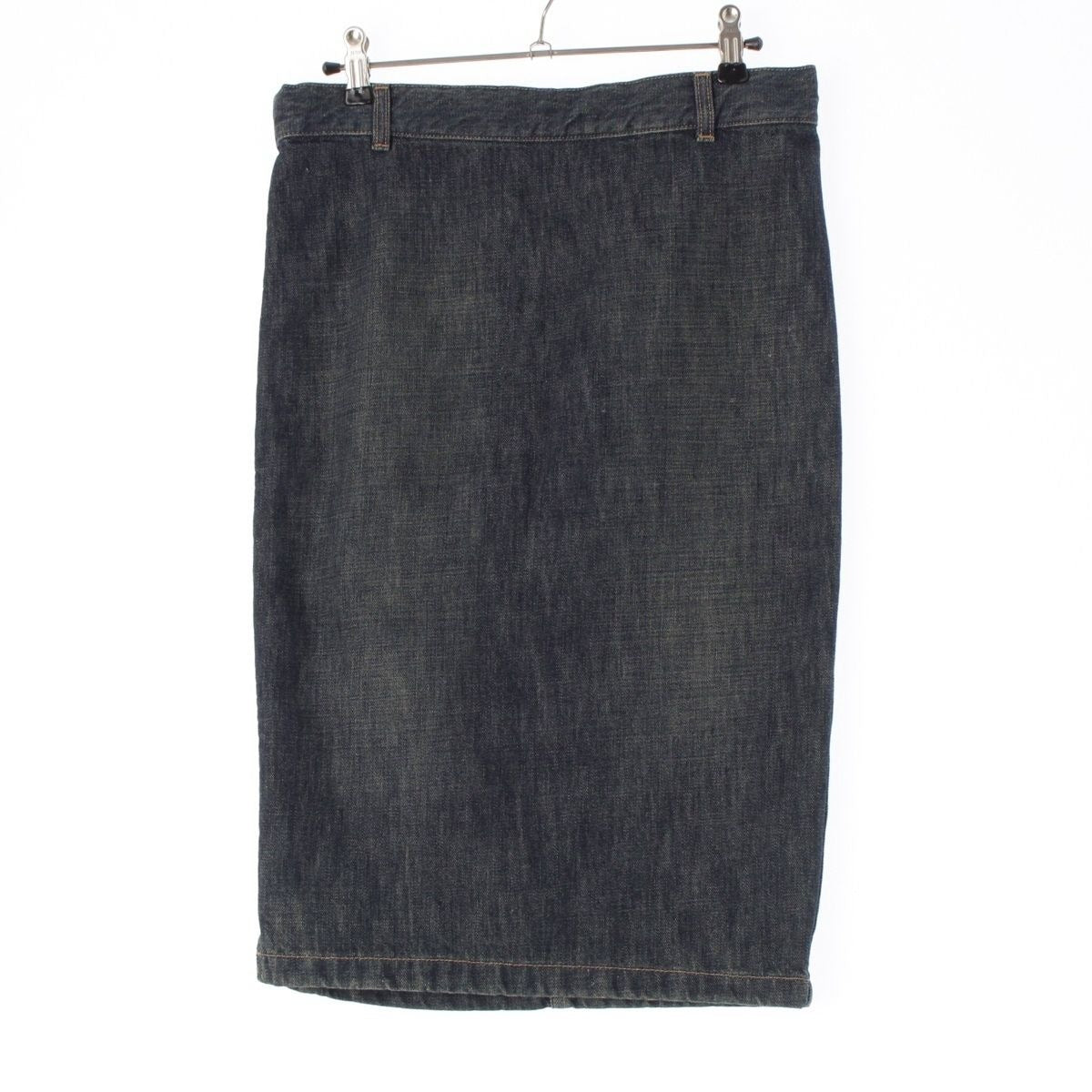 Gucci Cotton Era Logo Patch Side Zip Denim Skirt Indigo 38