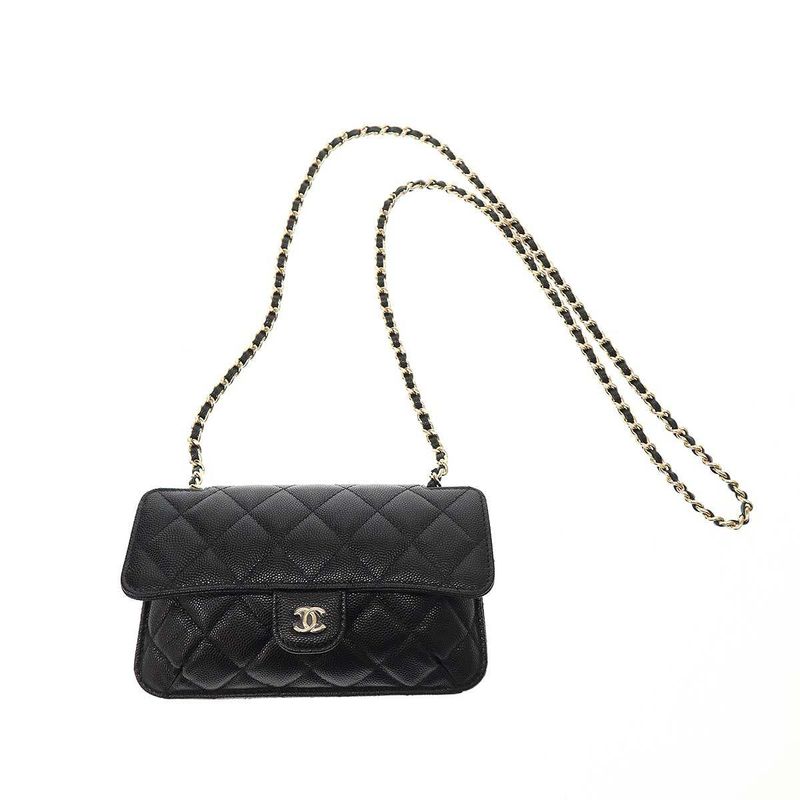 Chanel 21ss Caviar Skin&nylon 2way Bag Caviar Skin Nylon Shoulder Tote Bag