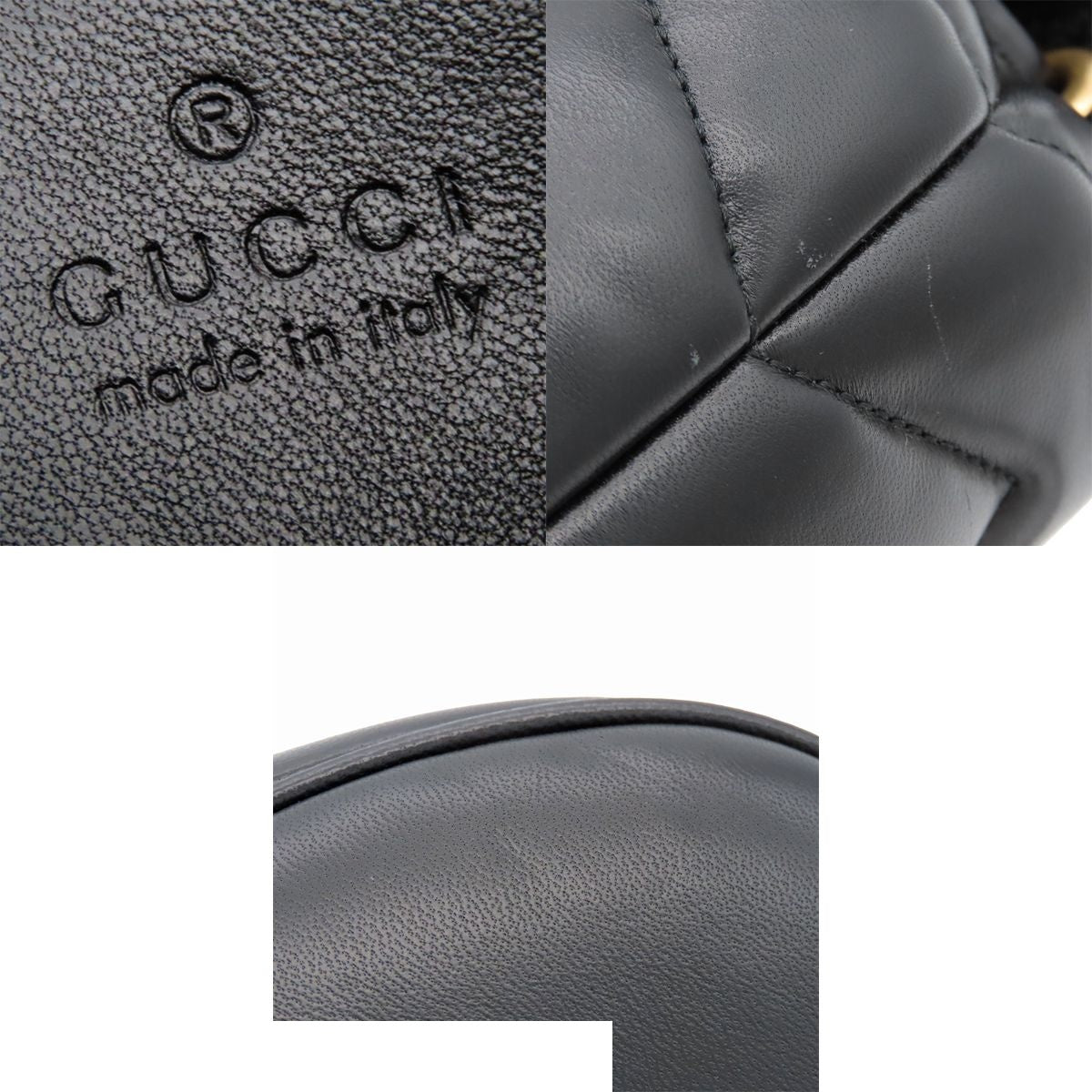 Gucci Backpack Black Leather GG Marmont Chevron — view 7