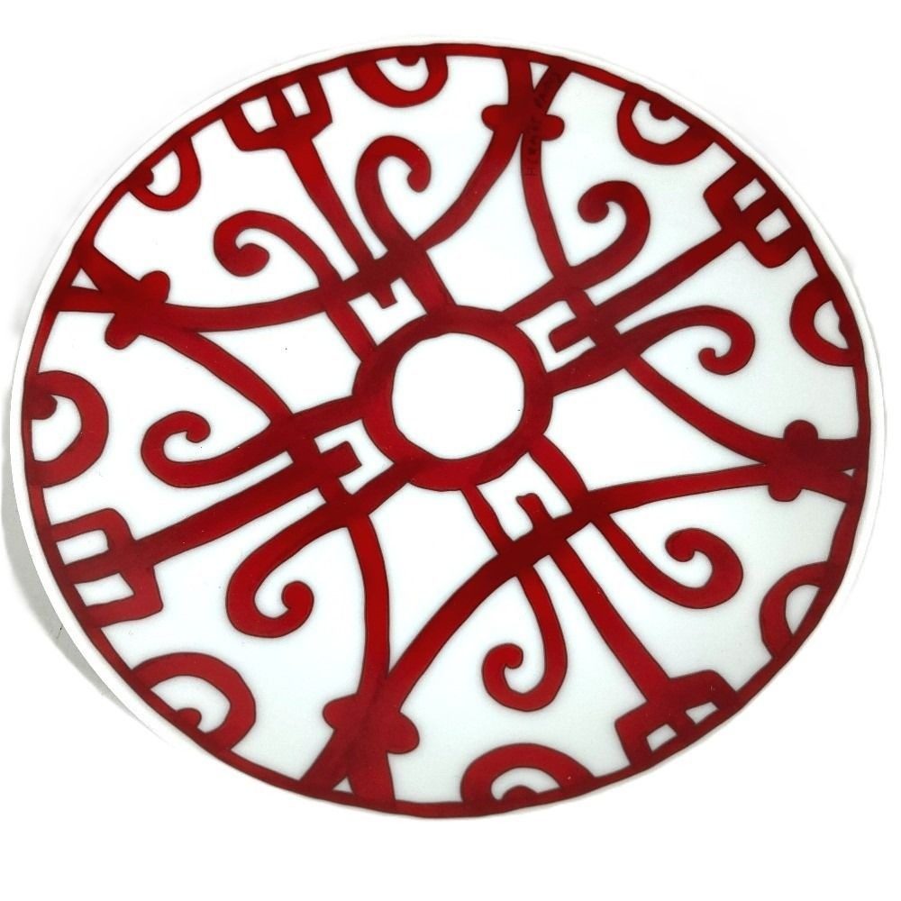Hermes Plate Gadalukivir Ceramic Red Hat