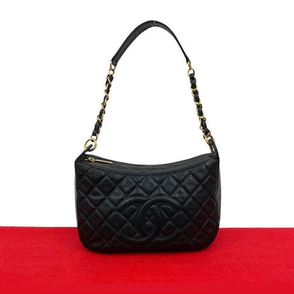 Chanel Quilted Caviar Leather Semi-one Shoulder Bag Handbag