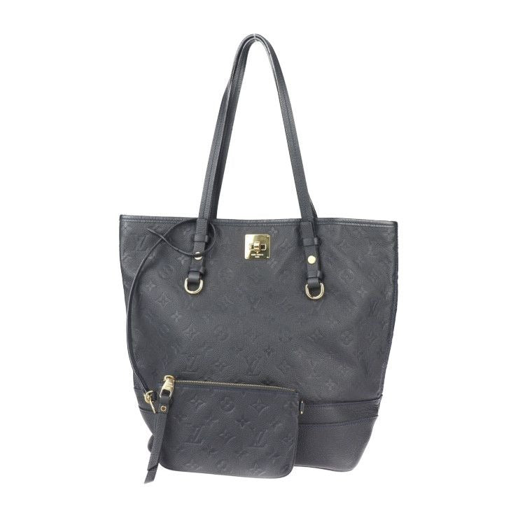 Louis Vuitton Citadines PM Tote Bag Leather Black Gold Hardware Monogram