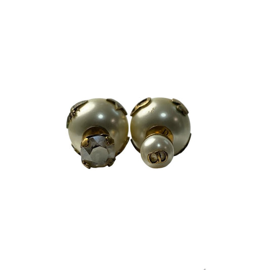 Dior Tribal Earrings Faux Pearl Bee Logo
