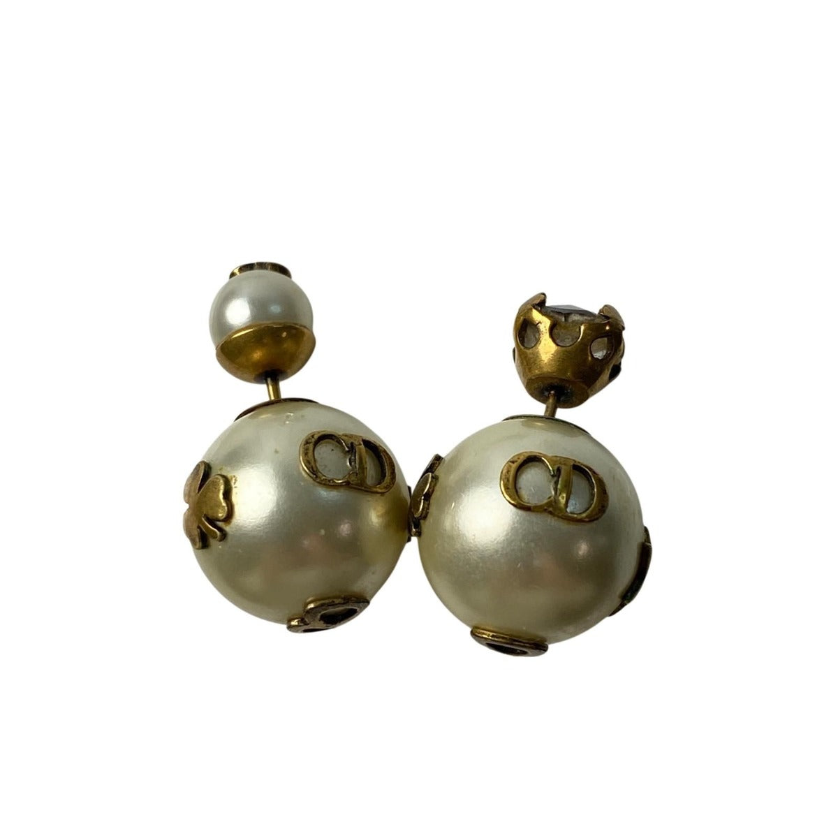 Dior Tribal Earrings Faux Pearl Bee Logo — view 10