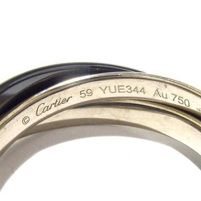 Cartier 3 Rings 59 Trinity 18K White Gold×black