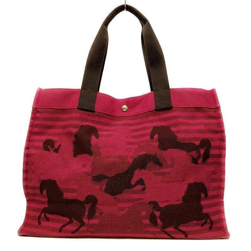 Hermes Tote Bag Chevaux En Camouflage Pink And Dark Brown