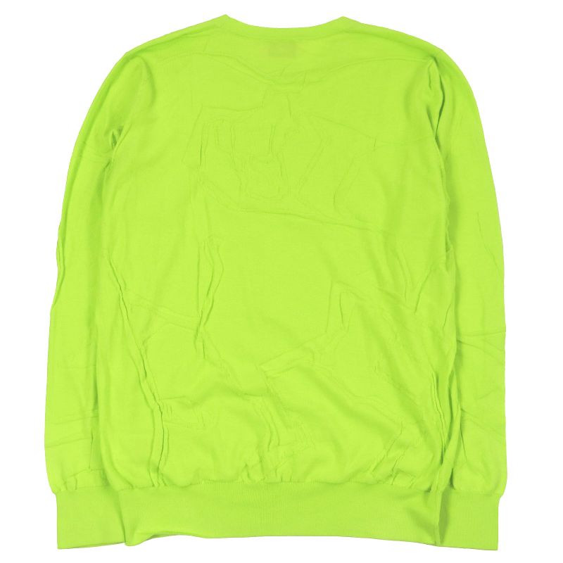 Hermes 2021 Horse Pattern Crew Neck Light Hand Long Sleeve Knit Sweater Lime