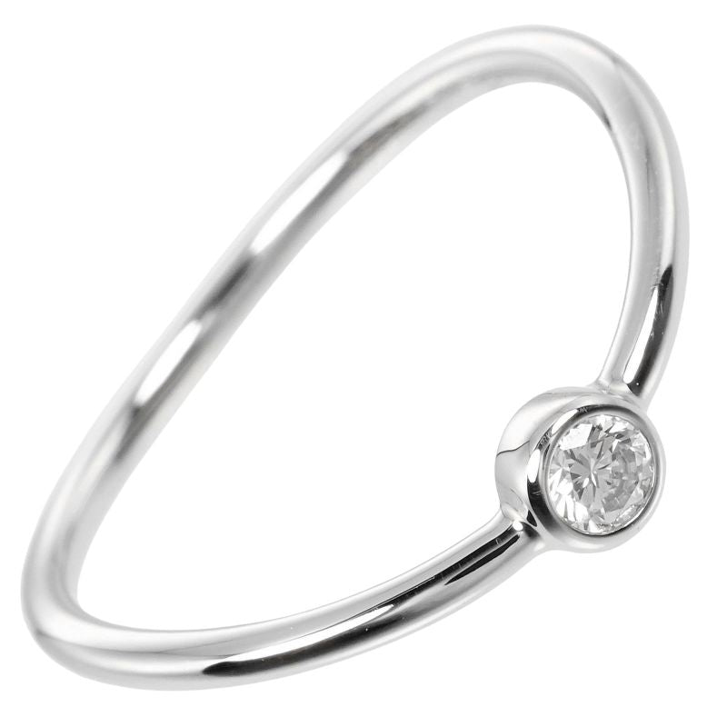 Tiffany & Co Wave Single Row Pt950platinum × Diamond #6 Ladies 1.4g Ring