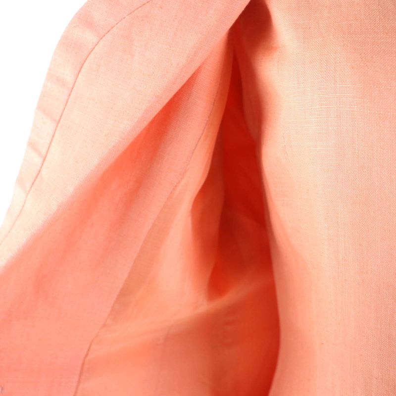 CHANEL Vintage 100% Linen Jacket And Dress Setup Ensemble Orange 36 Made In