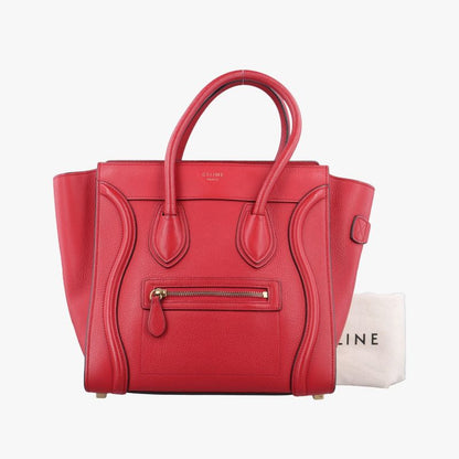 Celine Luggage Micro Shopper Red Leather U-at-0124 U-cu-0124