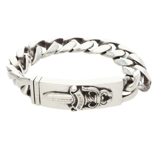 Chrome Hearts ID Dagger ID Classic Link Silver Bracelet