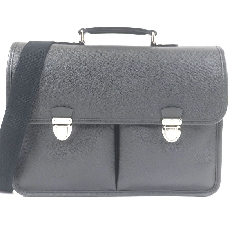 Louis Vuitton M32622 Taiga Anton LV Logo Embossed Briefcase Shoulder Bag