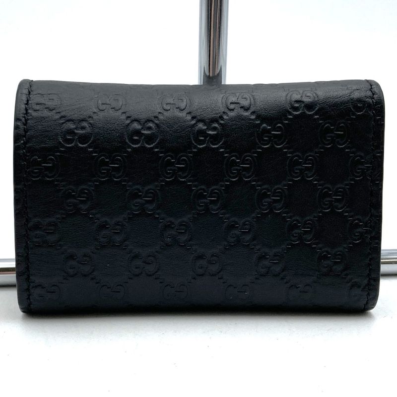 Gucci 150402 Key Case Key Guccissima Leather Black Ladies Men