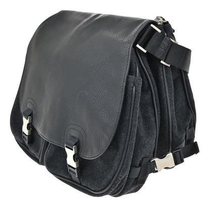 Prada Shoulder Bag Wool Leather Black 76ka954