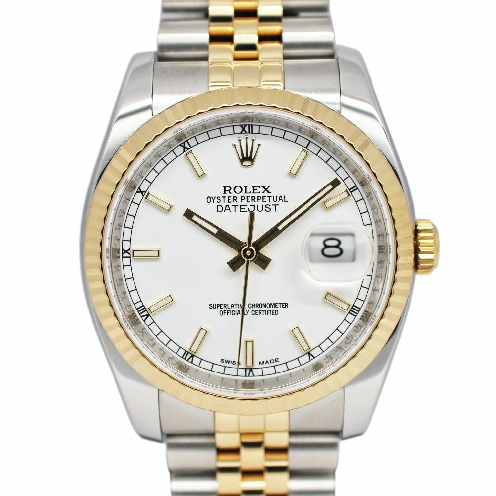 Rolex Datejust 36 White SS YG Automatic