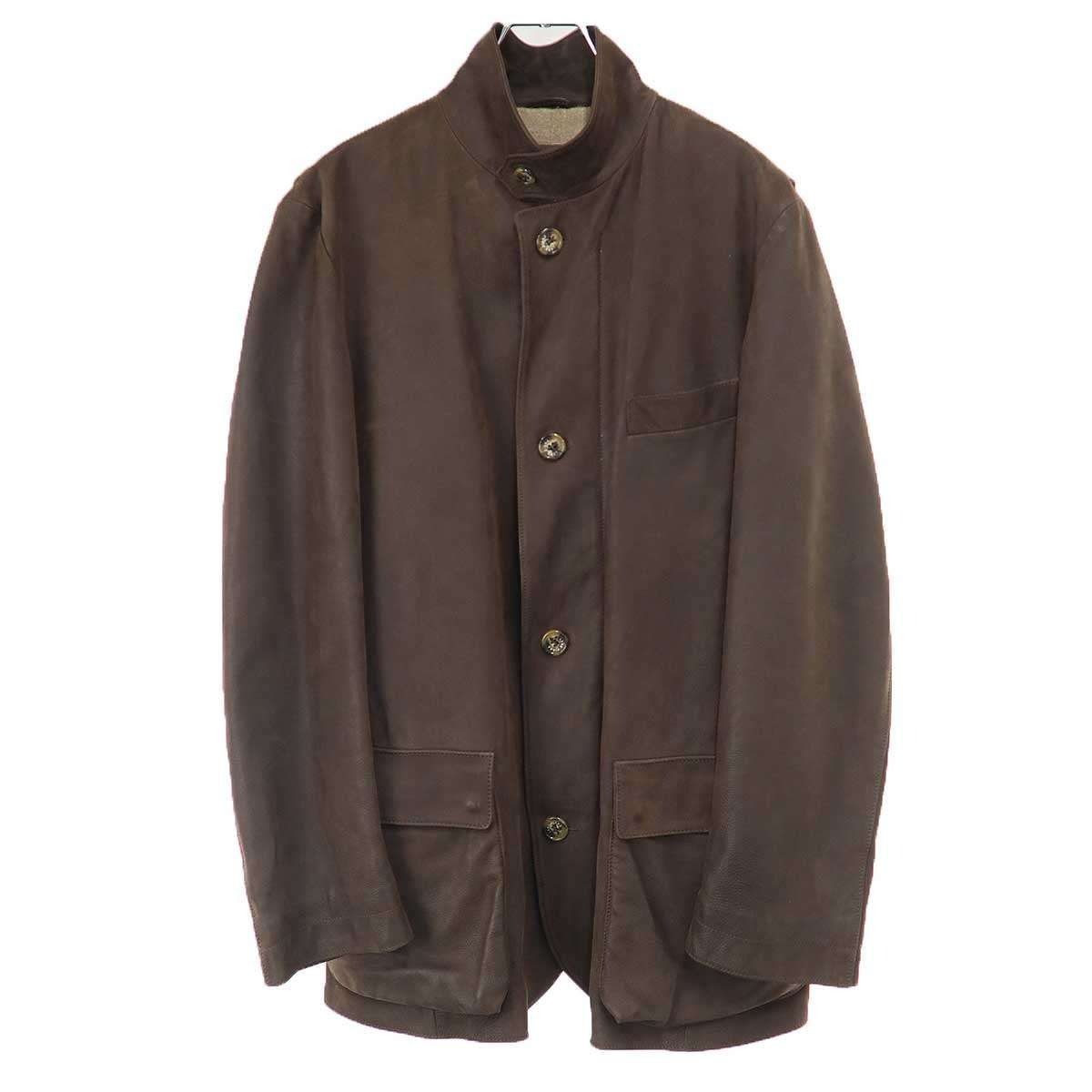 Loro Piana Cashmere Liner Leather Jacket Brown