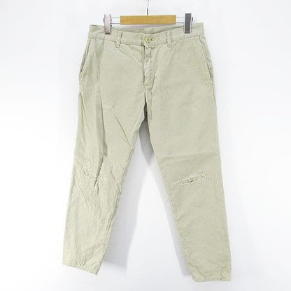 Saint Laurent Paris Long Length Tapered Pants Chino Zip Fly Beige