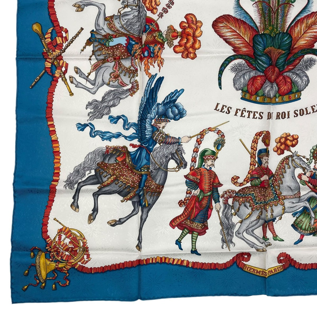 Hermes Scarf Silk Carre 90 les Feres du Roi Soleil Celebration of the Sun King — view 4