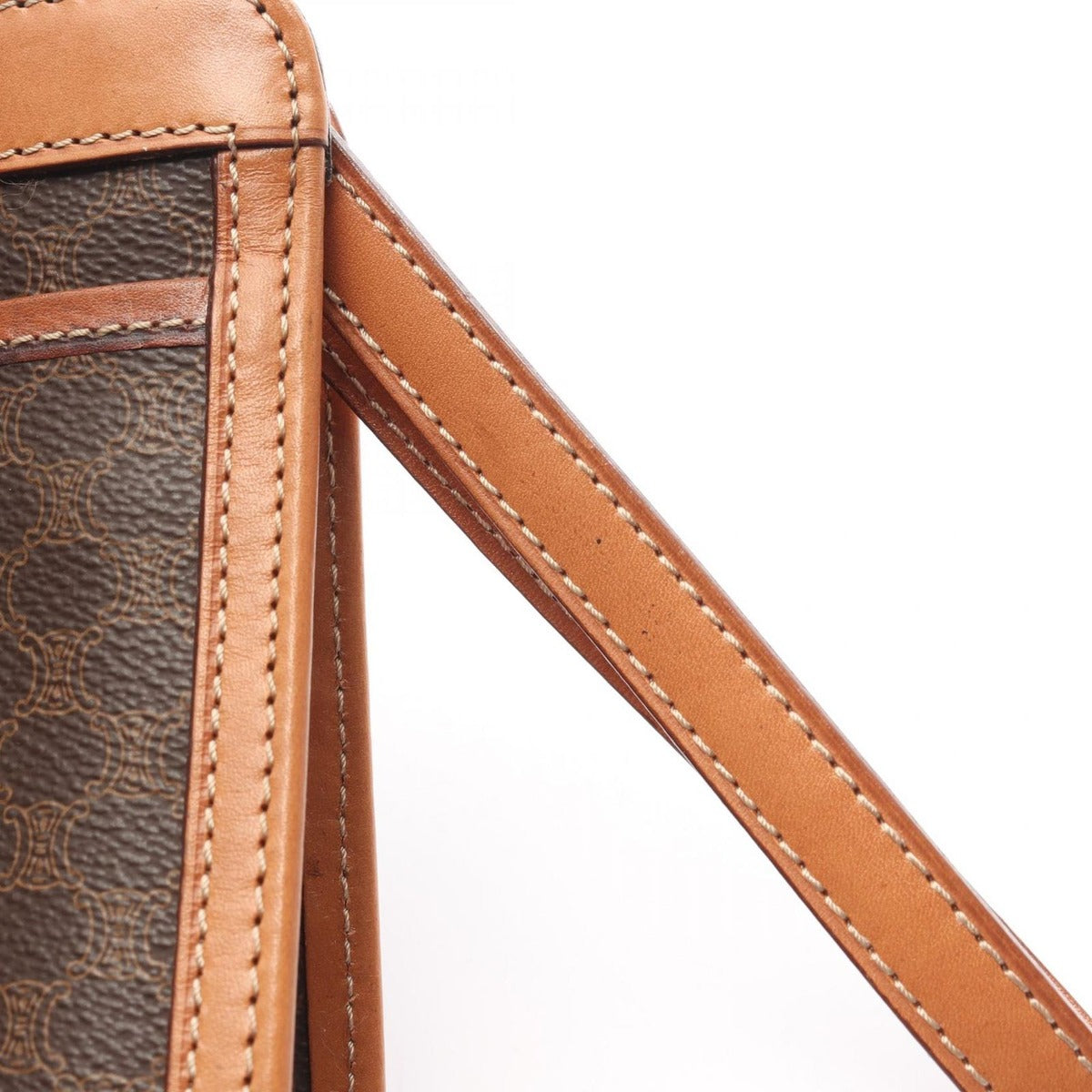 Celine Clutch Macadam Dark Brown Canvas Leather — view 10