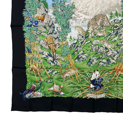 Hermes Carre 90 Sichuan Silk Scarf Black — view 4
