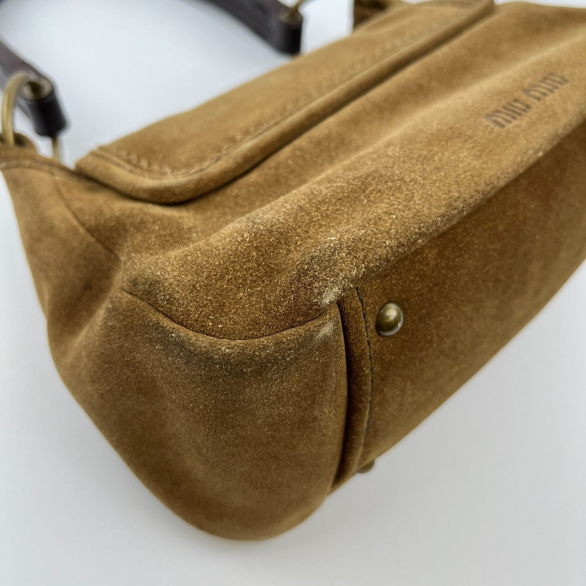 Miu Miu Shoulder Bag Brown Suede Vintage — view 11