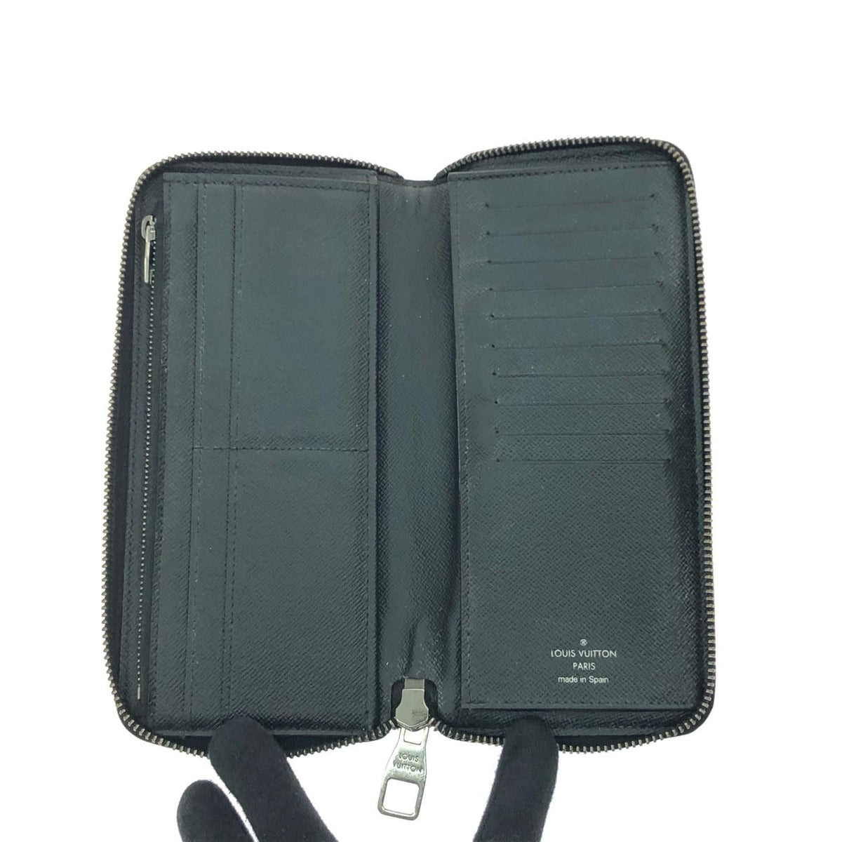 Louis Vuitton Wallet Zip Around Monogram Eclipse Vertical Black — view 4