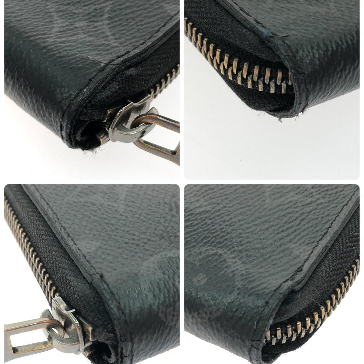 Louis Vuitton Wallet Zip Around Monogram Eclipse Vertical Black — view 9