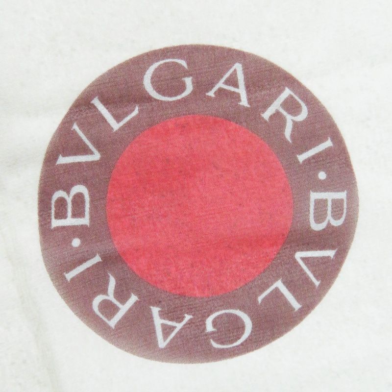 bvlgari 100% Silk Scarf Light Beige Brown Red Women