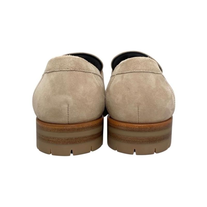 Hermes Loafer Moccasin Foble H222054z D1360 36 Size Chevre Velours Beige Camel