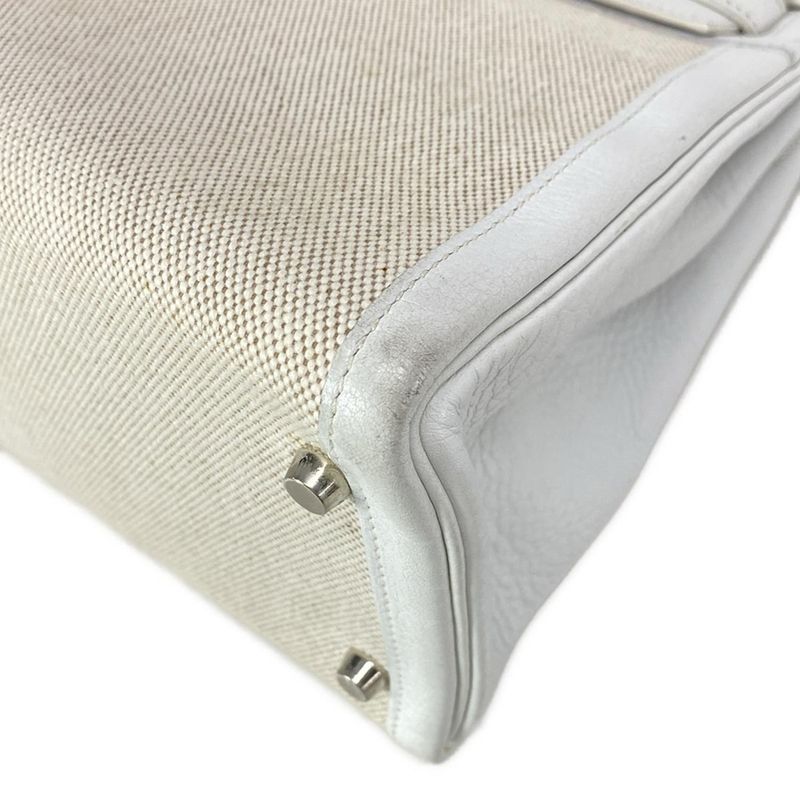 Hermes Handbag Kelly 32 White And Ivory Internal Stitching/silver Hardware