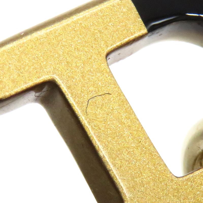 Hermes Earrings Sur Mer PM GP Buffalo Horn Beige X Black X Gold Hardware [box