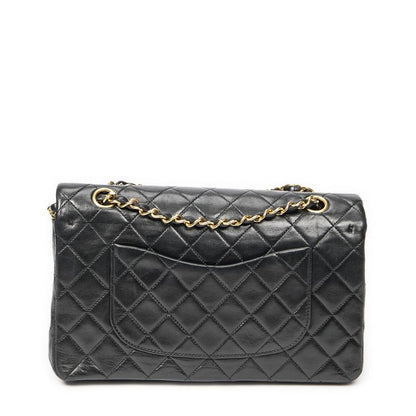Chanelmatelasse W Flap Black Matelasse Lambskin Leather A
