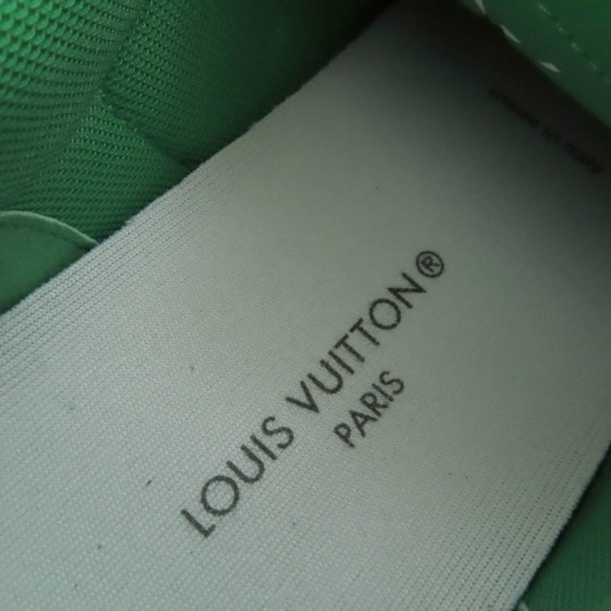 Louis Vuitton Charlie Line LV Logo Leather Low Cut Sneakers White Green 37 Made — view 10