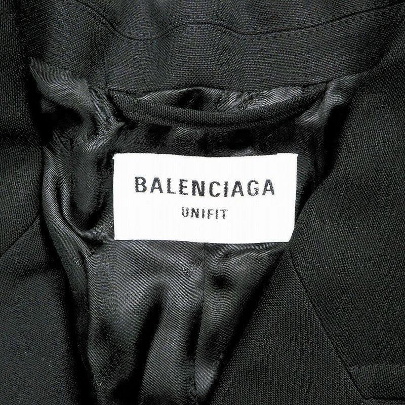 Balenciaga Trimmed and Wrinkled Double Breasted Coat Oversize D Balacia Unisex