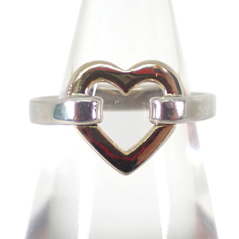 Tiffany & Co 925 750 Open Heart Ring No 9 J116-7
